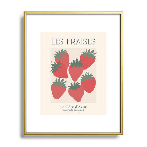 April Lane Art Les Fraises Fruit Market France Metal Framed Art Print