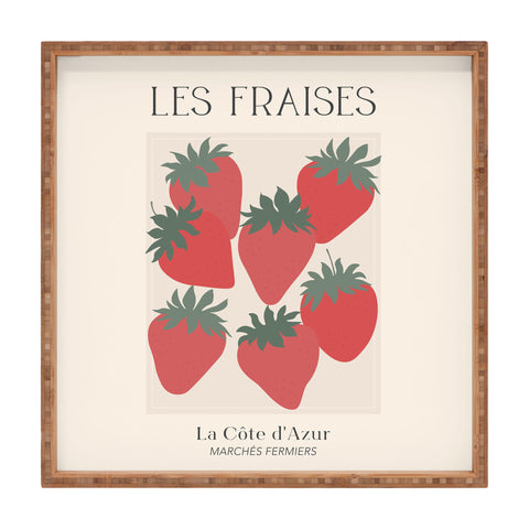 April Lane Art Les Fraises Fruit Market France Square Tray