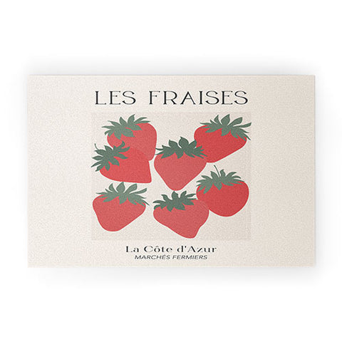 April Lane Art Les Fraises Fruit Market France Welcome Mat