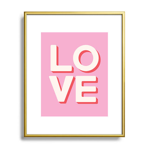 April Lane Art Love Pink Metal Framed Art Print