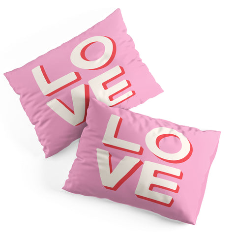 April Lane Art Love Pink Pillow Shams