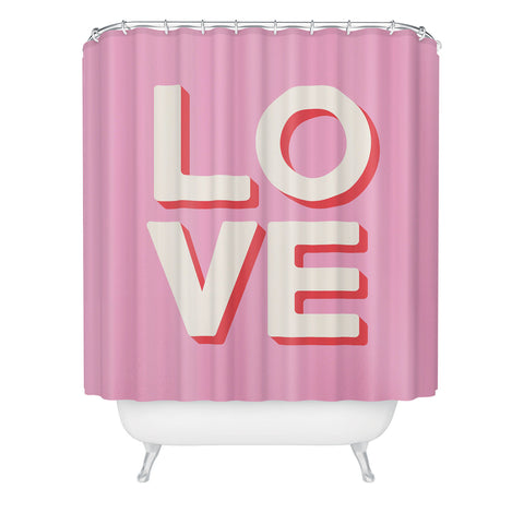 April Lane Art Love Pink Shower Curtain