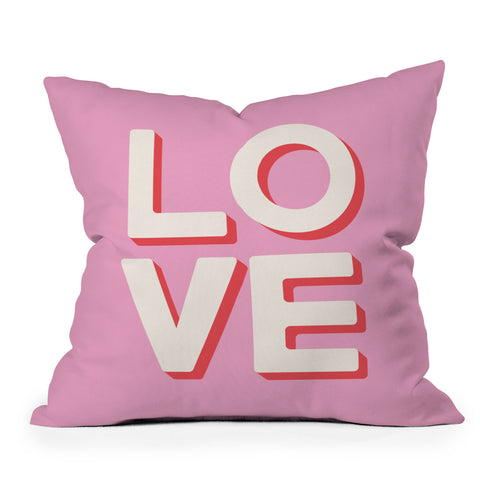 April Lane Art Love Pink Outdoor Throw Pillow