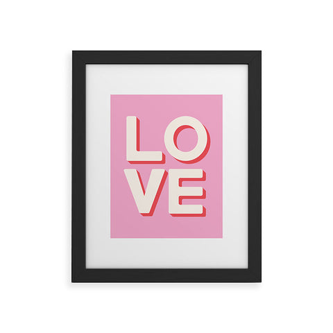 April Lane Art Love Pink Framed Art Print