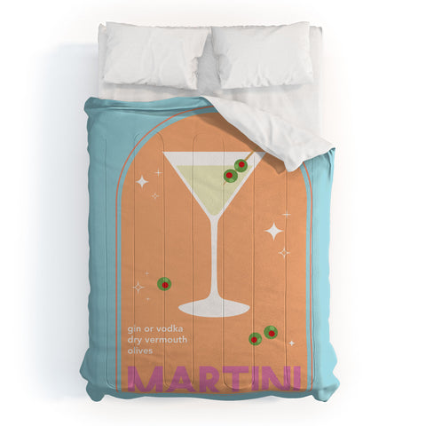 April Lane Art Martini Cocktail Comforter