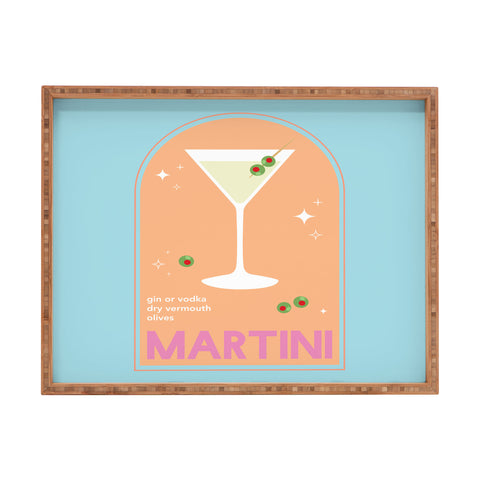 April Lane Art Martini Cocktail Rectangular Tray