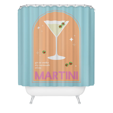 April Lane Art Martini Cocktail Shower Curtain