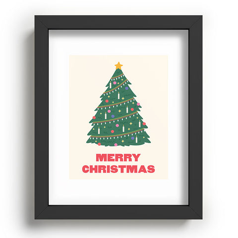 April Lane Art Merry Christmas Tree Recessed Framing Rectangle