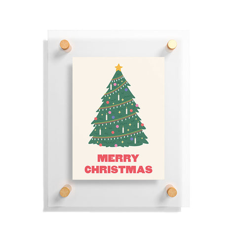 April Lane Art Merry Christmas Tree Floating Acrylic Print