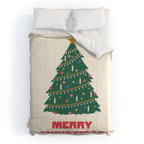 April Lane Art Merry Christmas Tree Comforter