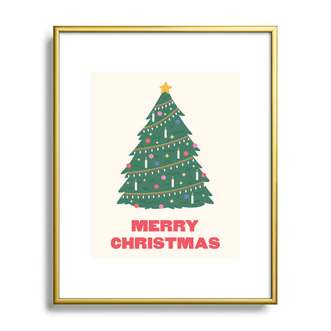 April Lane Art Merry Christmas Tree Metal Framed Art Print