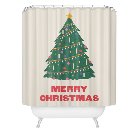 April Lane Art Merry Christmas Tree Shower Curtain