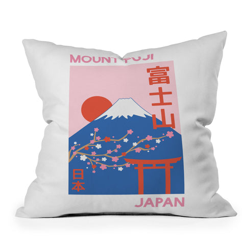 April Lane Art Mount Fuji Outdoor Throw Pillow