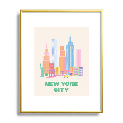 April Lane Art New York City Skyline I Metal Framed Art Print