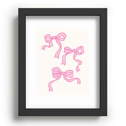 April Lane Art Pink Bows Recessed Framing Rectangle