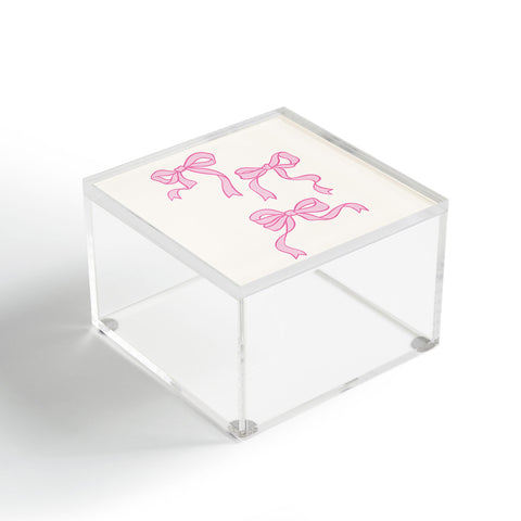 April Lane Art Pink Bows Acrylic Box