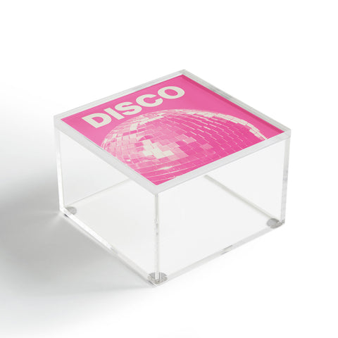 April Lane Art Pink Disco Ball I Acrylic Box