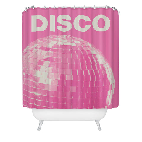 April Lane Art Pink Disco Ball I Shower Curtain