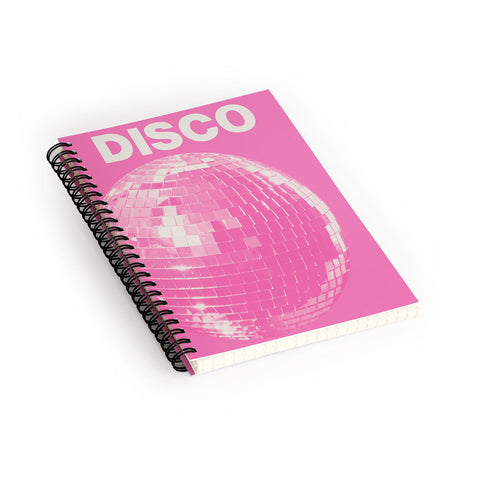 April Lane Art Pink Disco Ball I Spiral Notebook