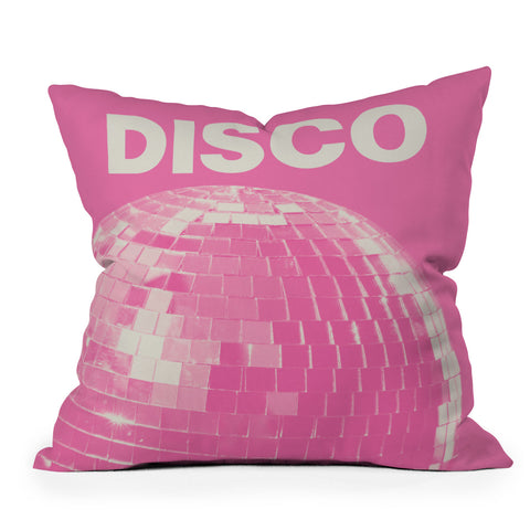April Lane Art Pink Disco Ball I Throw Pillow