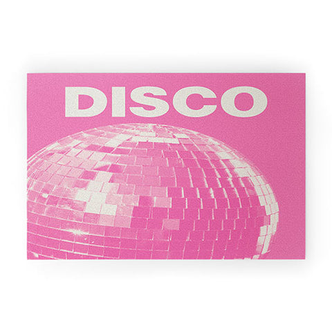 April Lane Art Pink Disco Ball I Welcome Mat