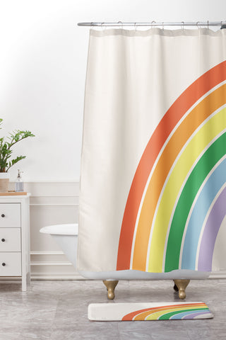 April Lane Art Rainbow III Shower Curtain And Mat