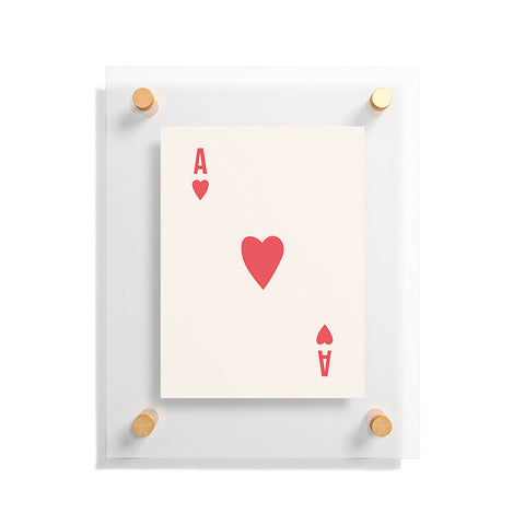April Lane Art Red Ace of Hearts Floating Acrylic Print