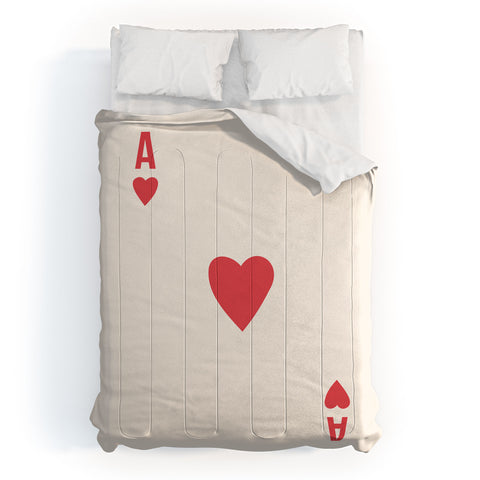 April Lane Art Red Ace of Hearts Comforter