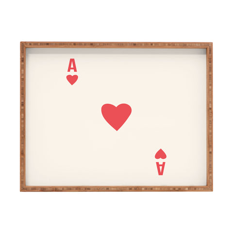 April Lane Art Red Ace of Hearts Rectangular Tray