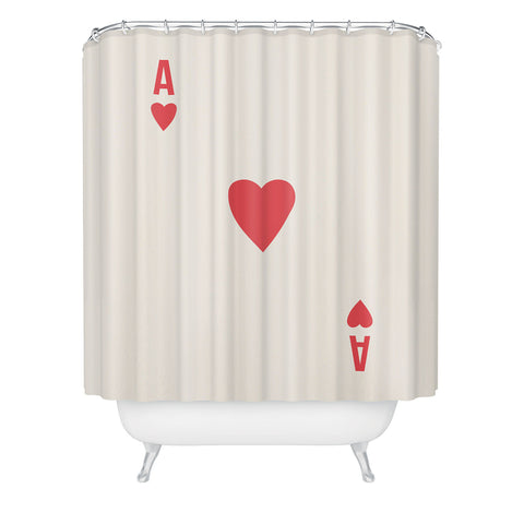 April Lane Art Red Ace of Hearts Shower Curtain