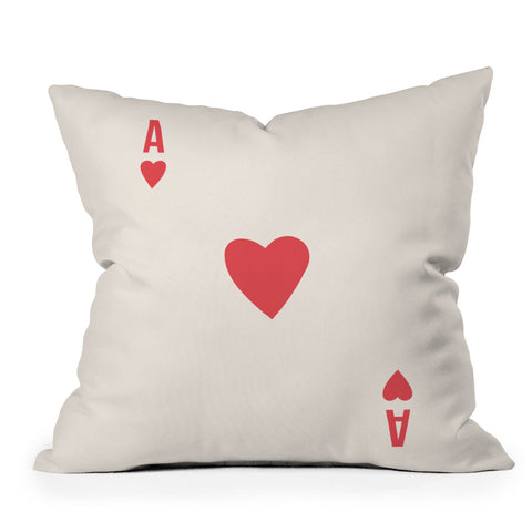 April Lane Art Red Ace of Hearts Throw Pillow