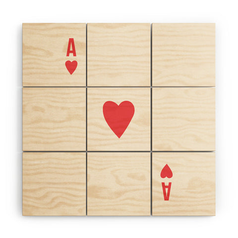 April Lane Art Red Ace of Hearts Wood Wall Mural