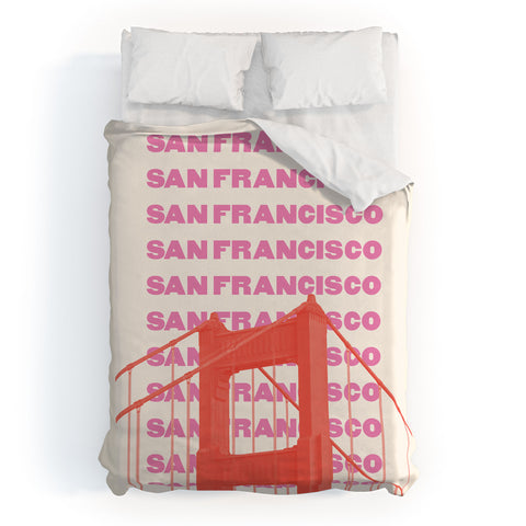 April Lane Art San Francisco Golden Gate Bridge Duvet Cover