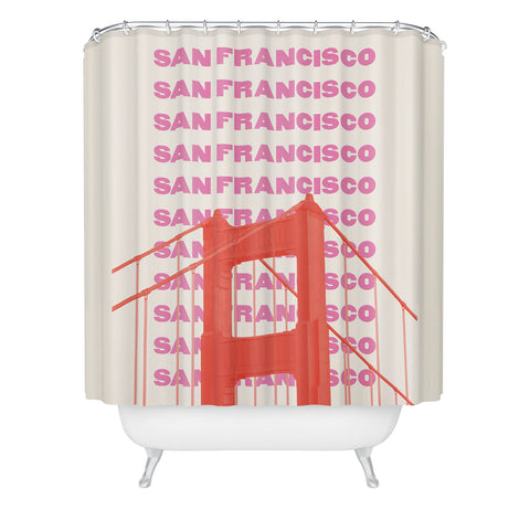 April Lane Art San Francisco Golden Gate Bridge Shower Curtain