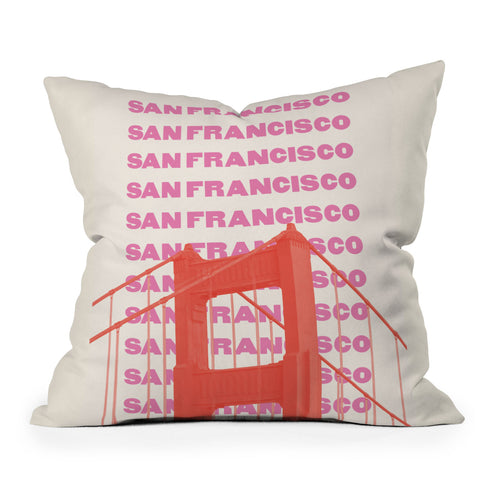 April Lane Art San Francisco Golden Gate Bridge Throw Pillow