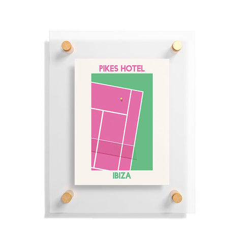 April Lane Art Tennis Court Ibiza Floating Acrylic Print
