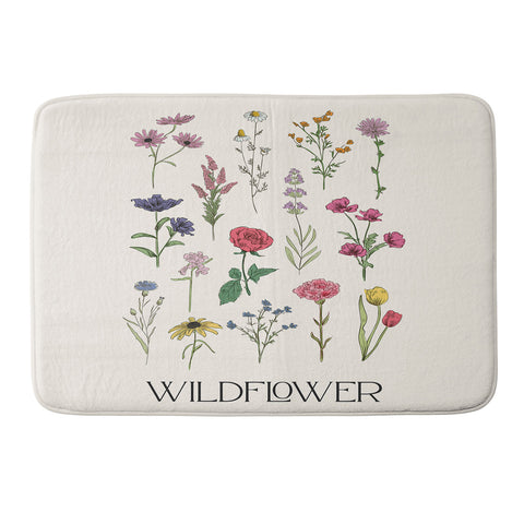 April Lane Art Wildflower I Memory Foam Bath Mat