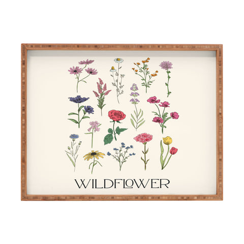 April Lane Art Wildflower I Rectangular Tray