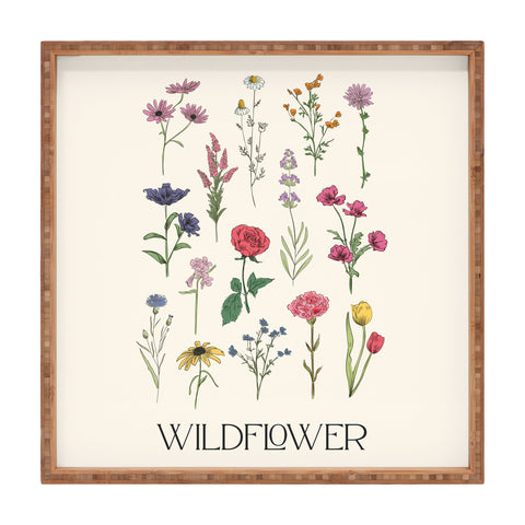 April Lane Art Wildflower I Square Tray