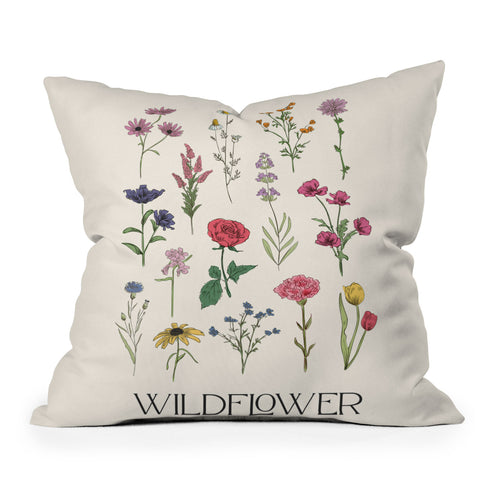 April Lane Art Wildflower I Throw Pillow