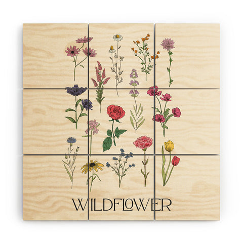 April Lane Art Wildflower I Wood Wall Mural