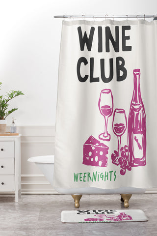 April Lane Art Wine Club Shower Curtain And Mat
