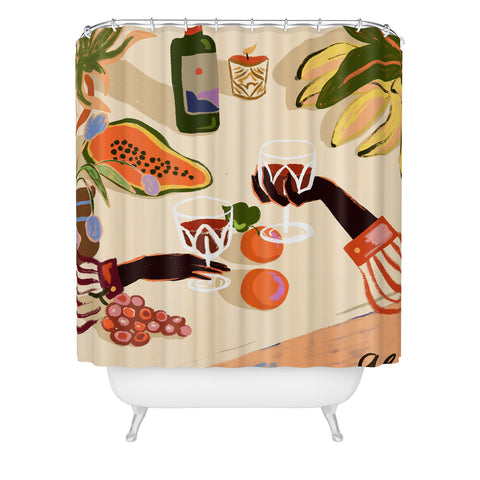 artyguava Cheers to You Shower Curtain