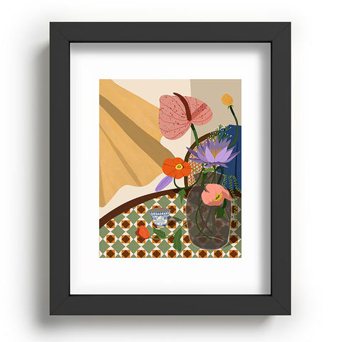artyguava Flowers on the Dining Table Recessed Framing Rectangle