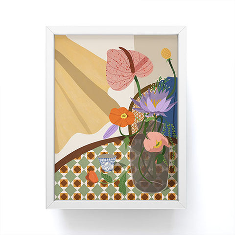 artyguava Flowers on the Dining Table Framed Mini Art Print