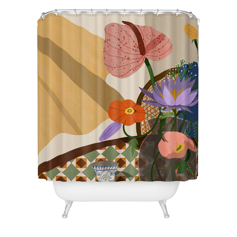 artyguava Flowers on the Dining Table Shower Curtain