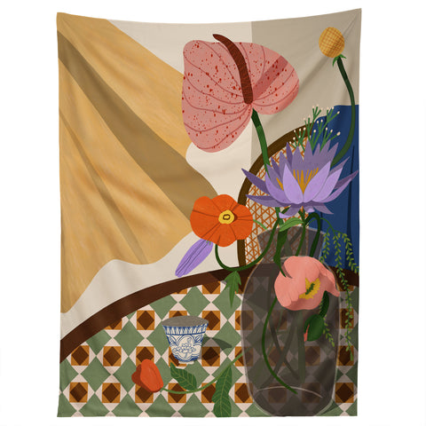artyguava Flowers on the Dining Table Tapestry