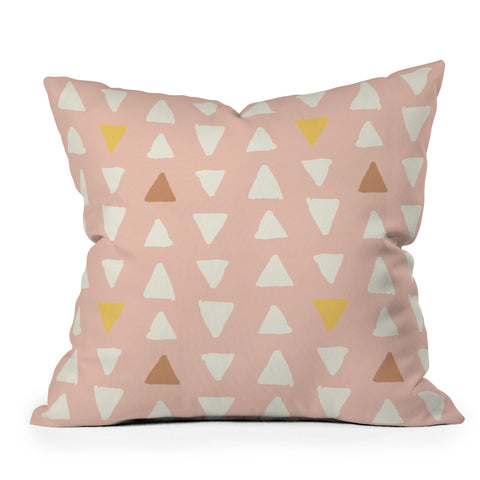 Avenie Abstract Arrows Pink Outdoor Throw Pillow