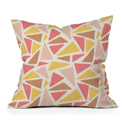 Avenie Abstract Triangle Mosaic Outdoor Throw Pillow