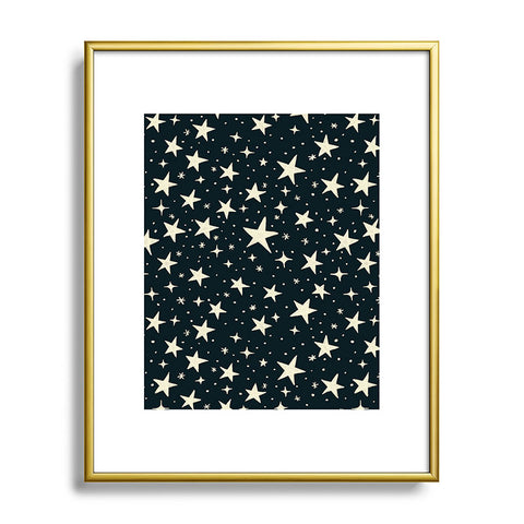 Avenie Black And White Stars Metal Framed Art Print